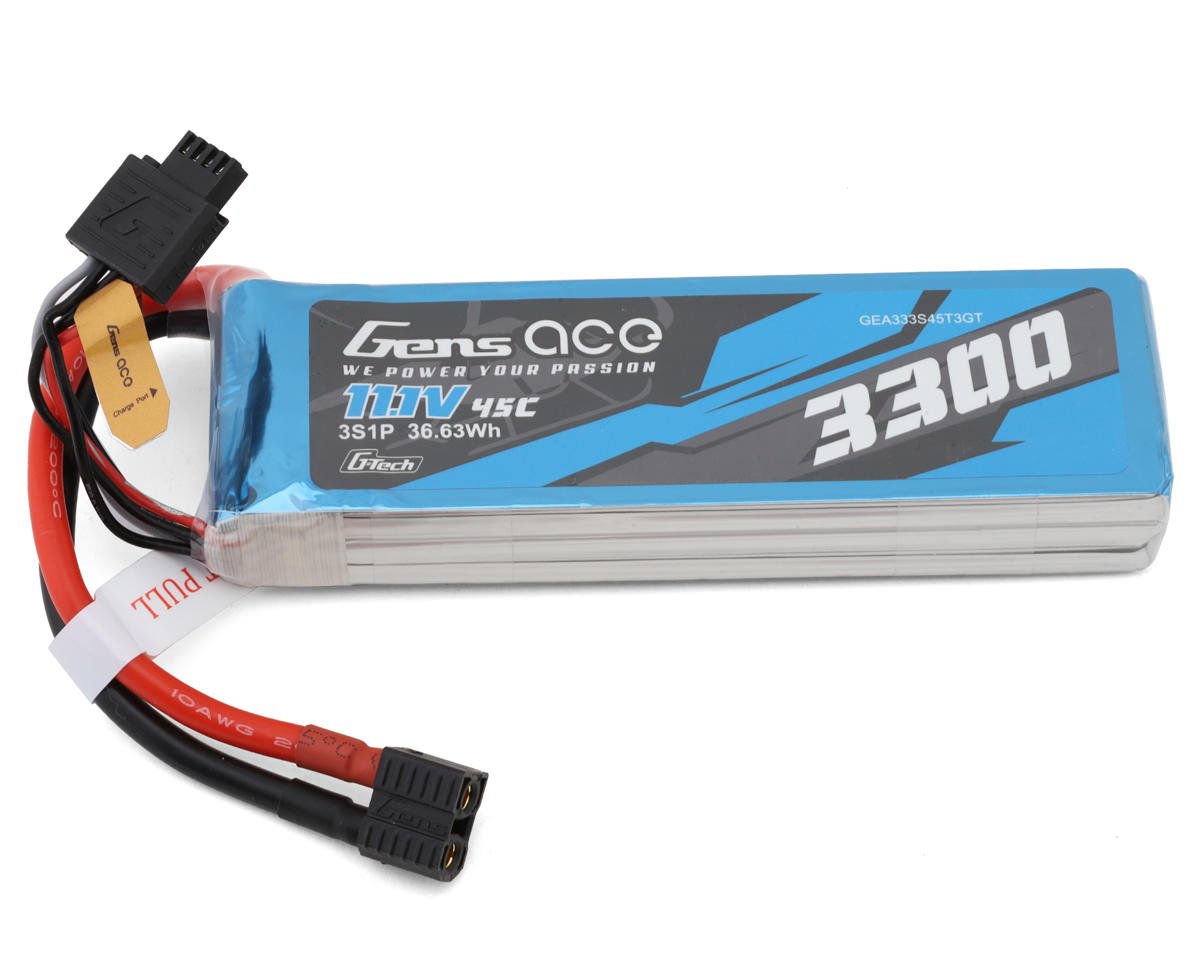 Gens Ace G-Tech Smart 3S LiPo Battery 45C (11.1V/3300mAh) w/Universal Connector (GEA333S45T3GT)