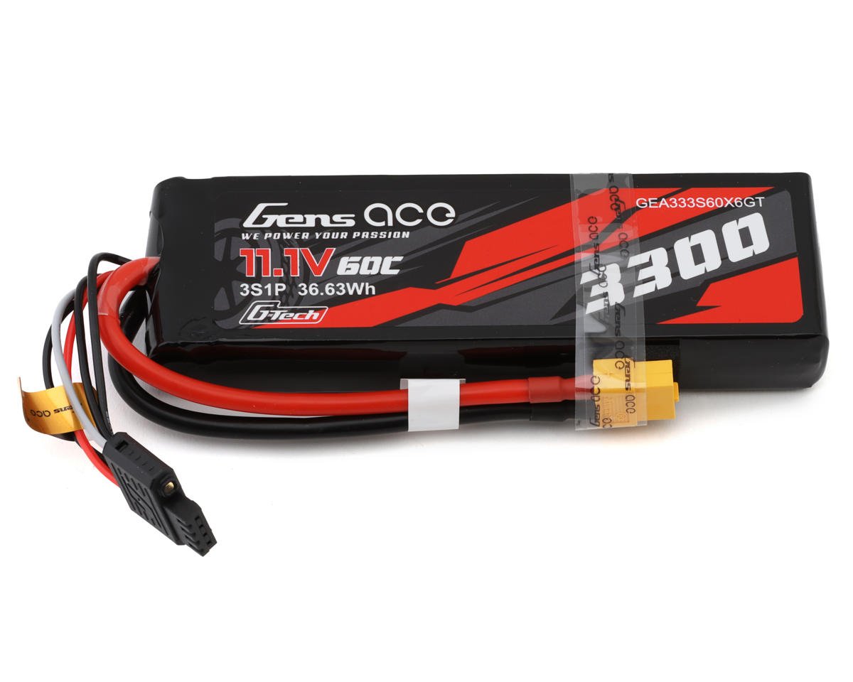 Gens Ace 3s LiPo Battery 60C (11.1V/3300mAh) (GEA333S60X6GT)