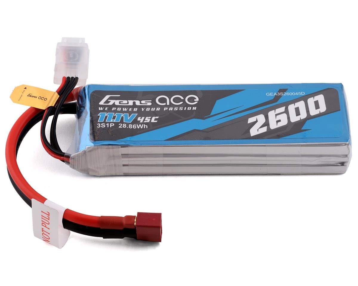 Gens Ace 3s LiPo Battery 45C (11.1V/2600mAh) (GEA3S260045D)