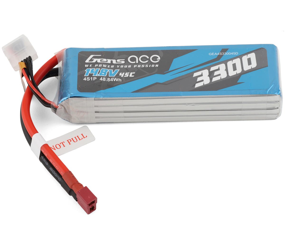 Gens Ace 4S LiPo Battery 45C (14.8V/3300mAh) (GEA4S330045D)