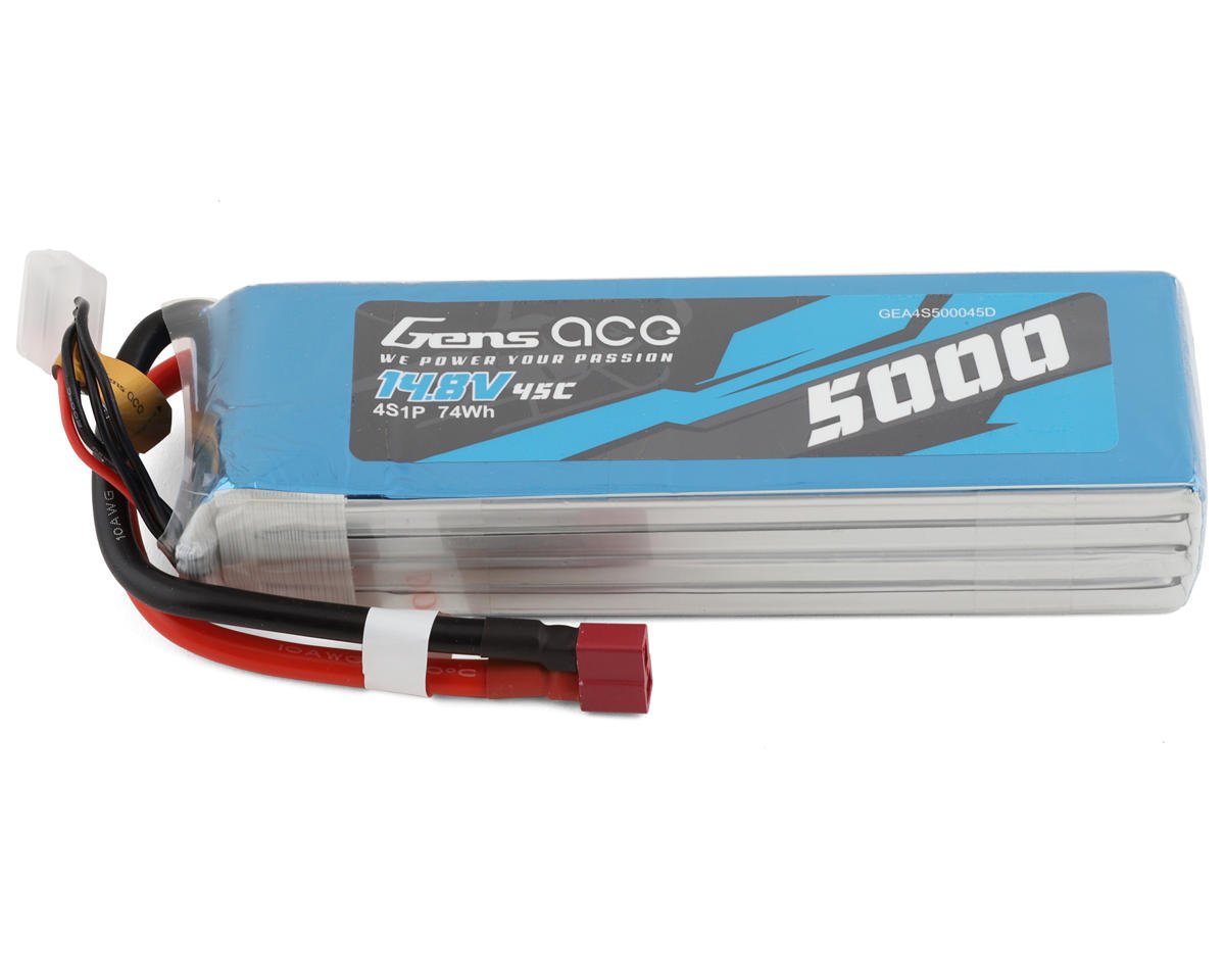 Gens Ace 4S LiPo Battery 45C (14.8V/5000mAh) (GEA4S500045D)