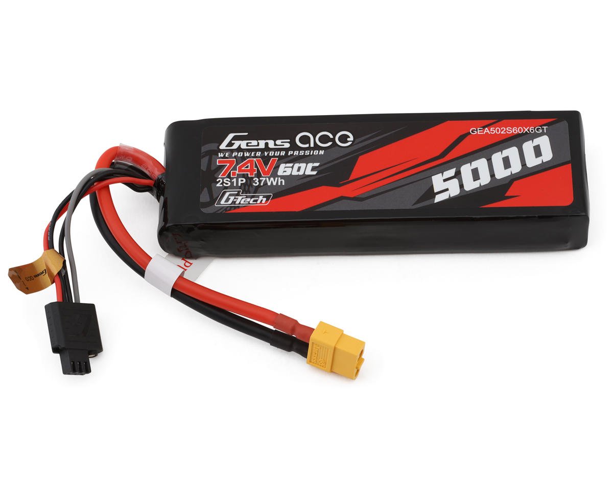 Gens Ace G-Tech Smart 2S LiPo Battery 50C (7.4V/5000mAh) w/XT60 Connector (GEA502S60X6GT)