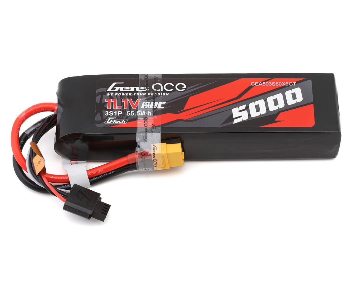 Gens Ace G-Tech Smart 3S LiPo Battery 60C (11.1V/5000mAh) w/XT60 Connector (GEA503S60X6GT)