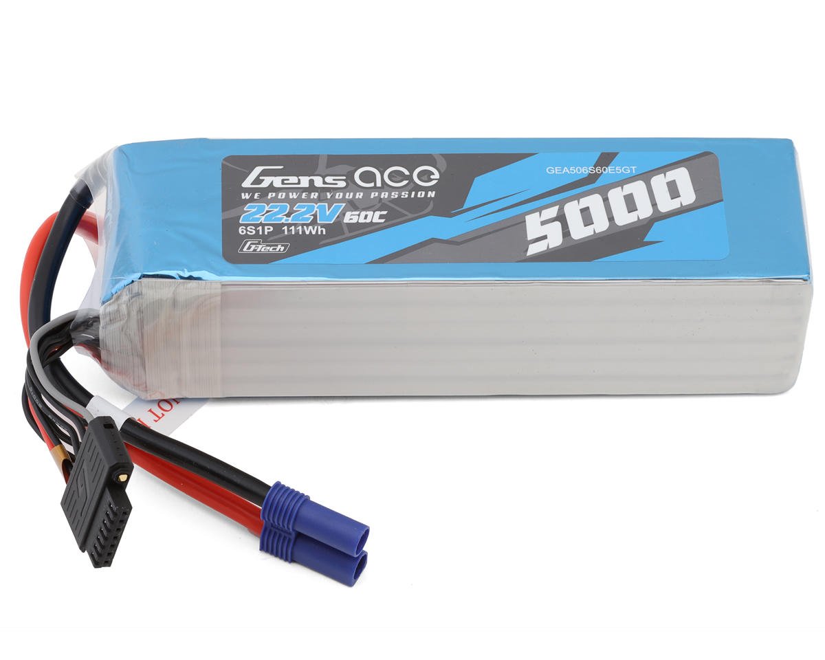 Gens Ace G-Tech Smart 6S LiPo Battery 60C (22.2V/5000mAh) w/EC5 Connector (GEA506S60E5GT)