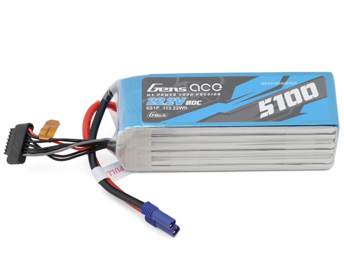 Gens Ace G-Tech Smart 6S LiPo Battery 80C (22.2V/5100mAh) (GEA516S80E5GT)