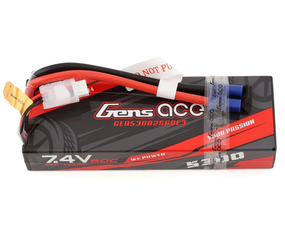 Gens Ace 2S LiPo Battery 60C (7.4V/5300mAh) w/EC3 Connector (GEA53002S60E3)