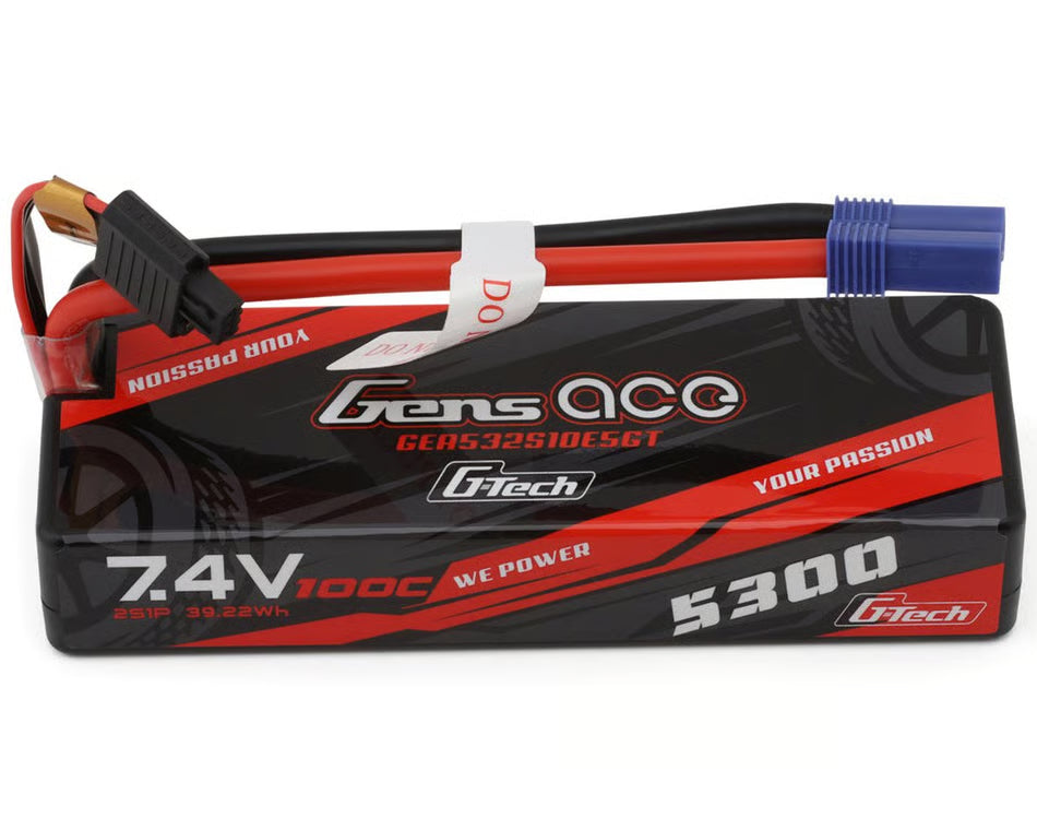 Gens Ace 2S 100C G-Tech Hardcase LiPo Battery Pack (7.4V/5300mAh) w/EC5 Connector (GEA532S10E5GT)