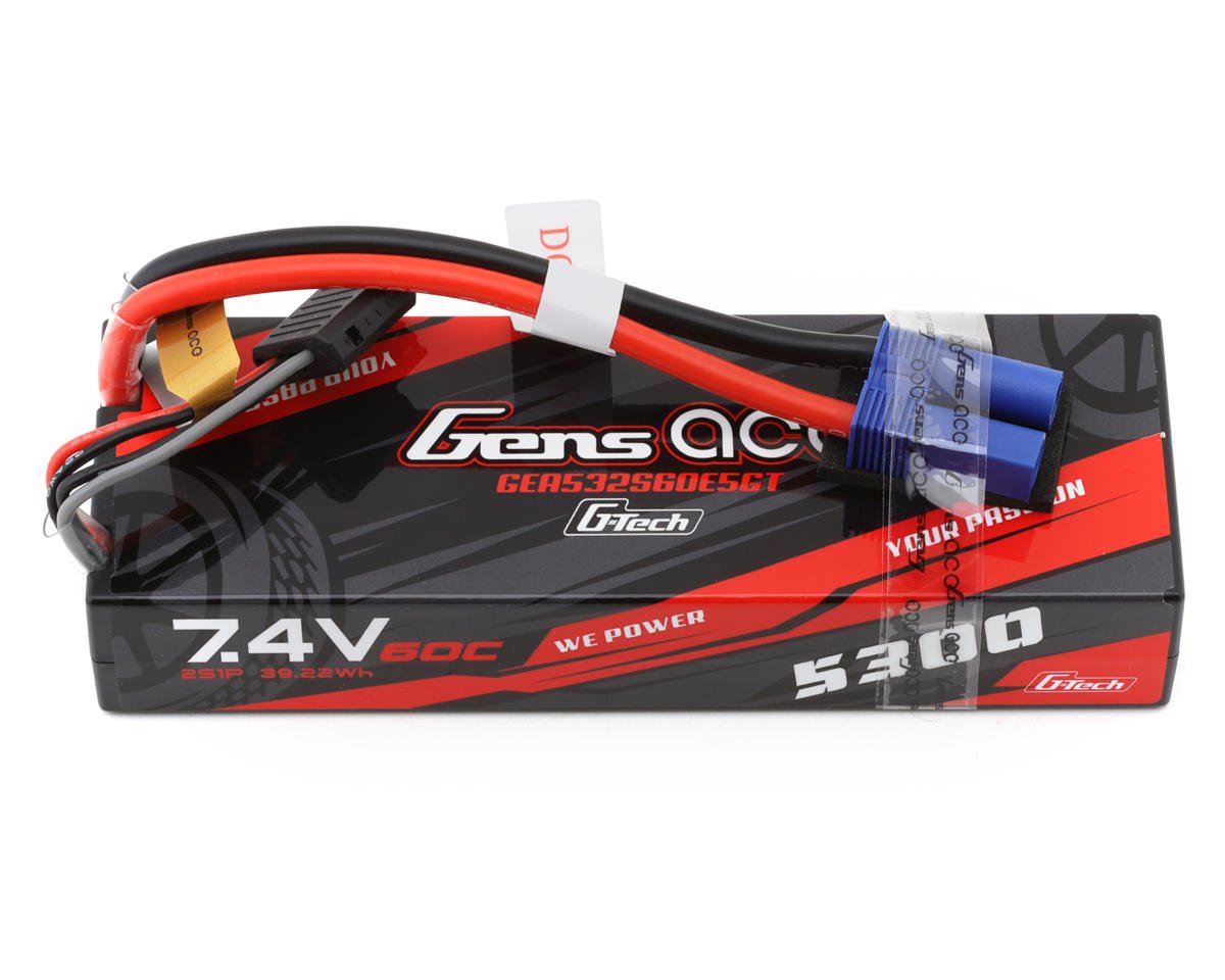 Gens Ace G-Tech Smart 2S LiPo Battery 60C (7.4V/5300mAh) w/EC5 Connector (GEA532S60E5GT)
