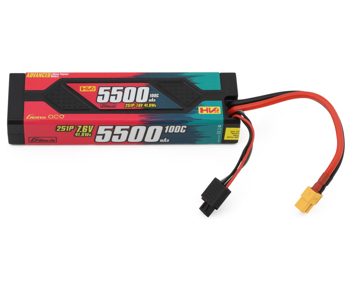 Gens Ace G-Tech Advanced Smart 2S 100C LiHV Battery 100C (7.6V/5500mAh) (GEA55002S10X6)