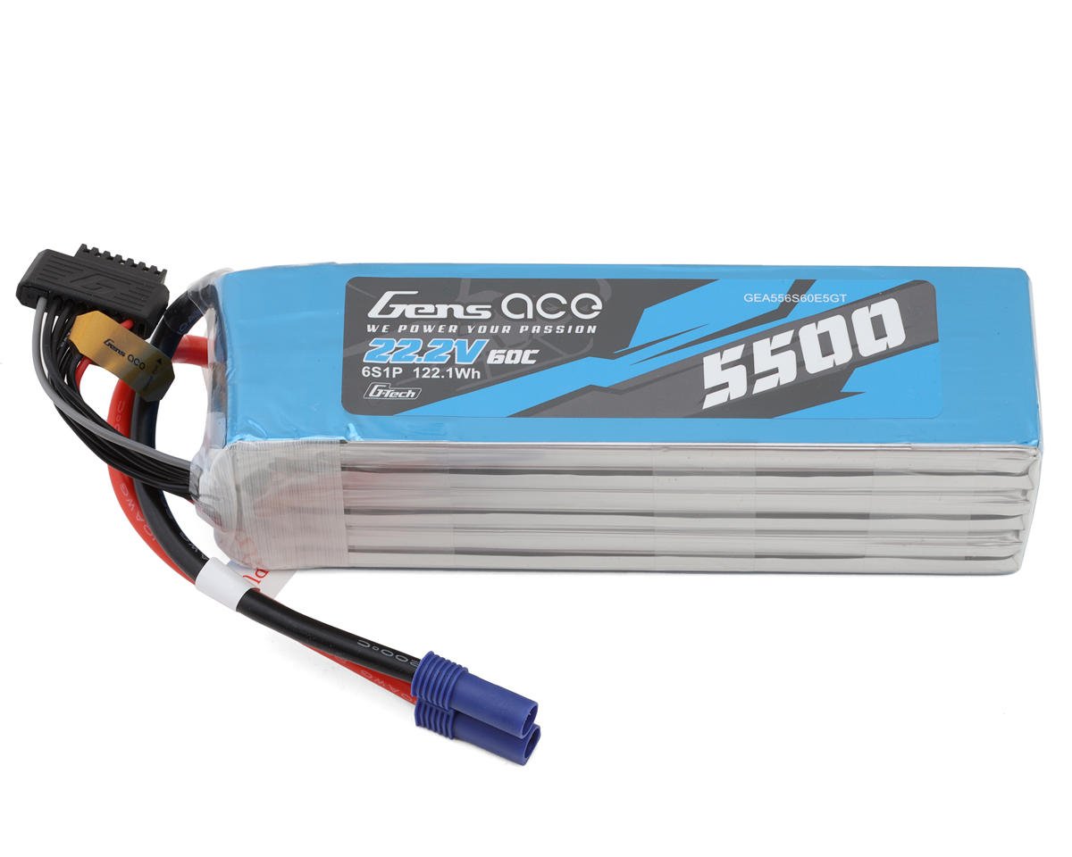 Gens Ace G-Tech Smart 6S LiPo Battery 60C (22.2V/5500mAh) w/EC5 Connector (GEA556S60E5GT)