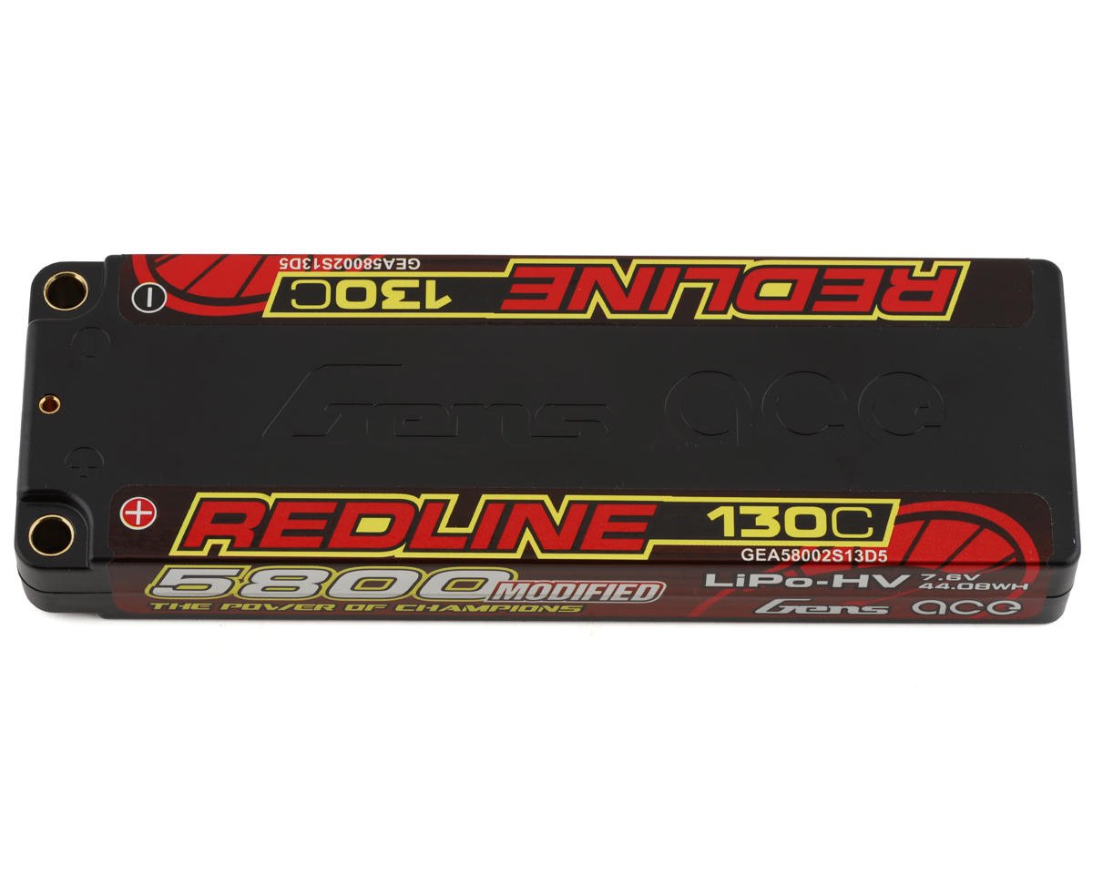 Gens Ace Redline 2S LiHV LiPo LCG Battery 130C (7.6V/5800mAh) (GEA58002S13D5)
