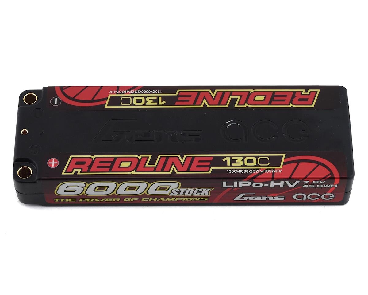Gens Ace Redline 2S LiHV LiPo Battery 130C w/5mm Bullets (7.6V/6000mAh) (GEA60002S13L5)