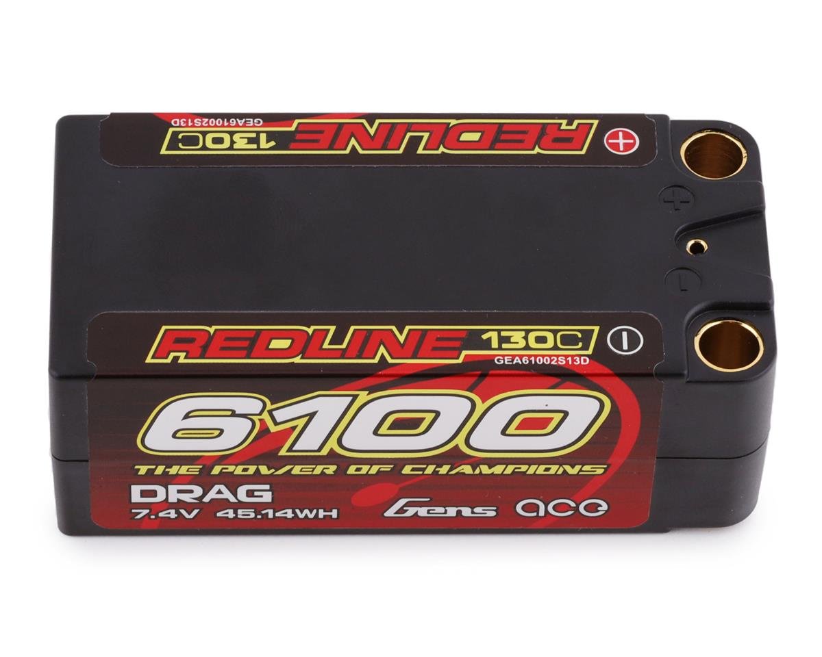 Gens Ace Redline "Drag" 2S 130C LiPo Battery Pack w/8mm Bullets (7.4V/6100mAh) (GEA61002S13D)