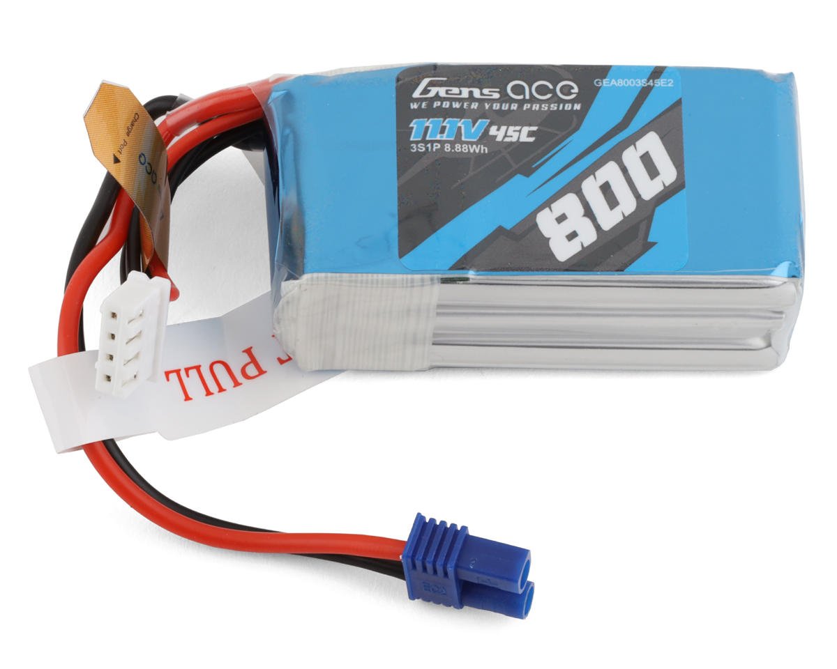 Gens Ace 3S LiPo Battery 45C (11.1V/800mAh) (GEA8003S45E2)