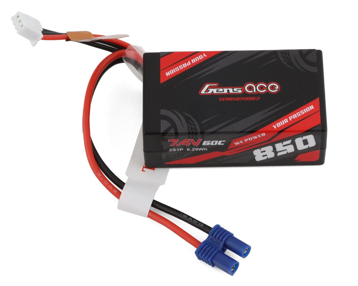 Gens Ace 2S LiPo Battery 60C (7.4V/850mAh) (GEA8502S60E2)
