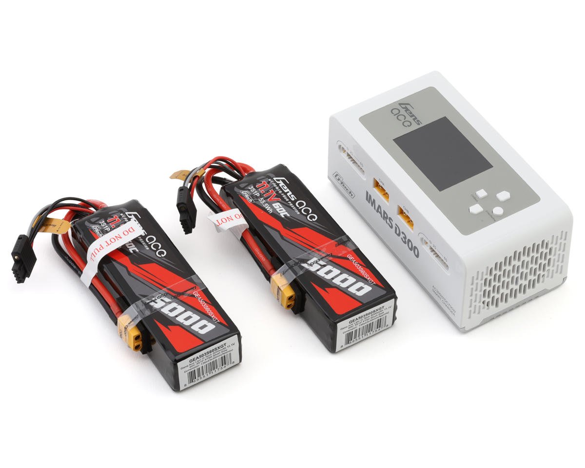 Gens Ace G-Tech Smart 3S Bundle w/Two 3S 60C XT60 LiPo Batteries (GEAD300503S60GT)