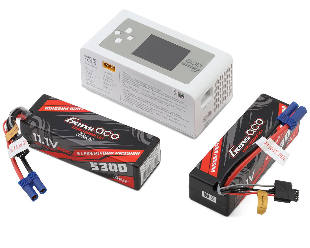 Gens Ace G-Tech Smart 3S Bundle w/Two 3S 60C EC5 LiPo Batteries (GEAD300533S60GT)