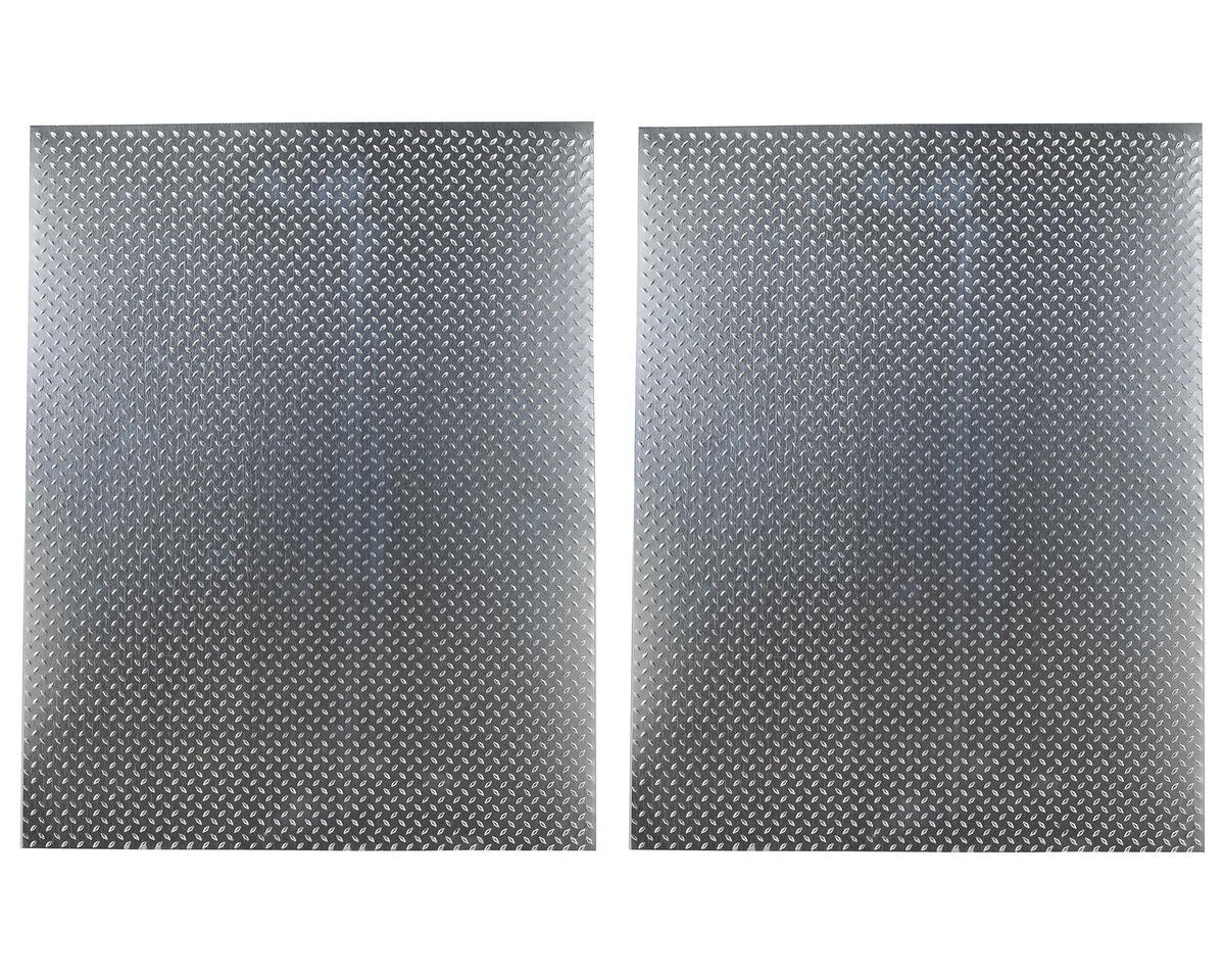Hot Racing Aluminum Scale Diamond Plate Sheet (Silver) (2) (22x28cm) (HRAACC1808DP)