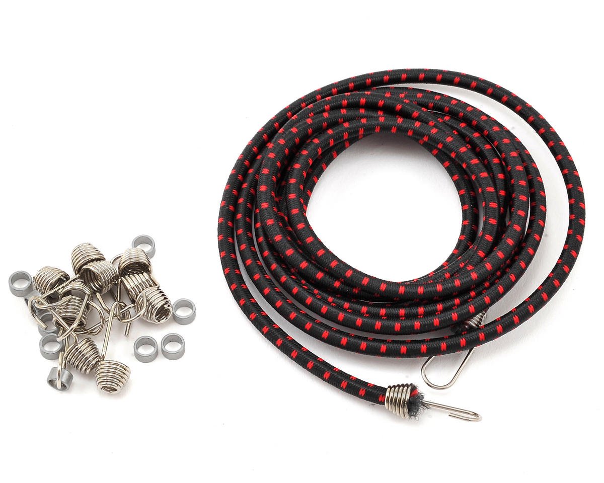 Hot Racing 1/10 Bungee Cord Kit (Black/Red) (HRAACC468K21)