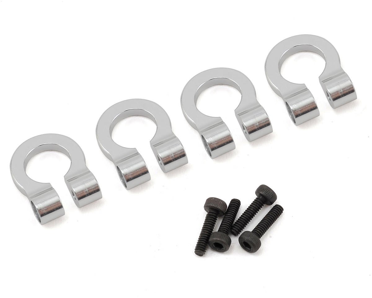 Hot Racing 1/10 Aluminum Tow Shackle D-Rings (Silver) (4) (HRAACC80808)