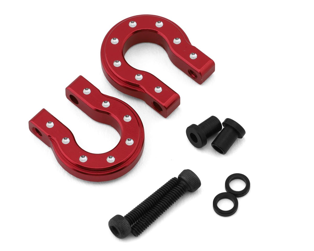 Hot Racing 1/10 Aluminum Monster Shackle D-Ring (Red) (2) (HRAACC808MR02)