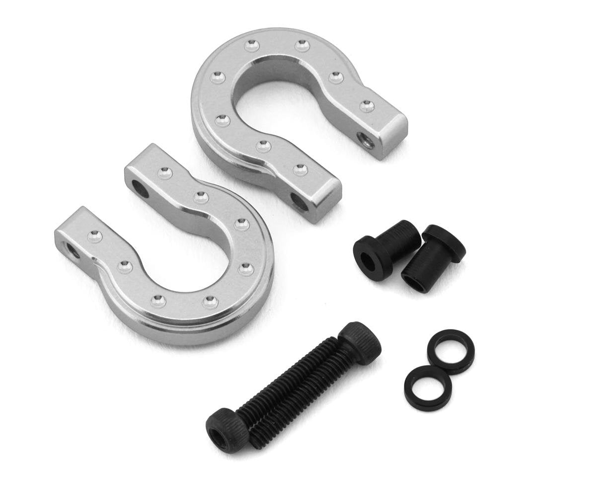 Hot Racing 1/10 Aluminum Monster Shackle D-Ring (Silver) (2) (HRAACC808MR08)