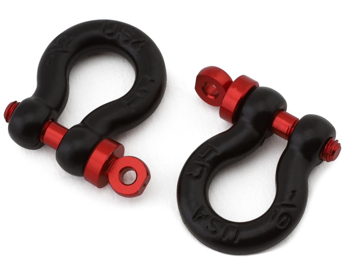 Hot Racing 1/10 Scale Aluminum D-Ring Tow Shackle (Black) (2) (HRAACC808X01)