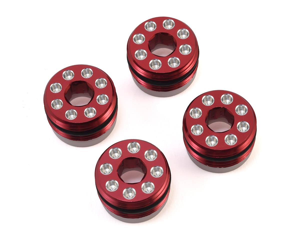 Hot Racing Arrma 1/8 Aluminum Delrin Cap Hub Nut (Red) (HRAAON21N02)