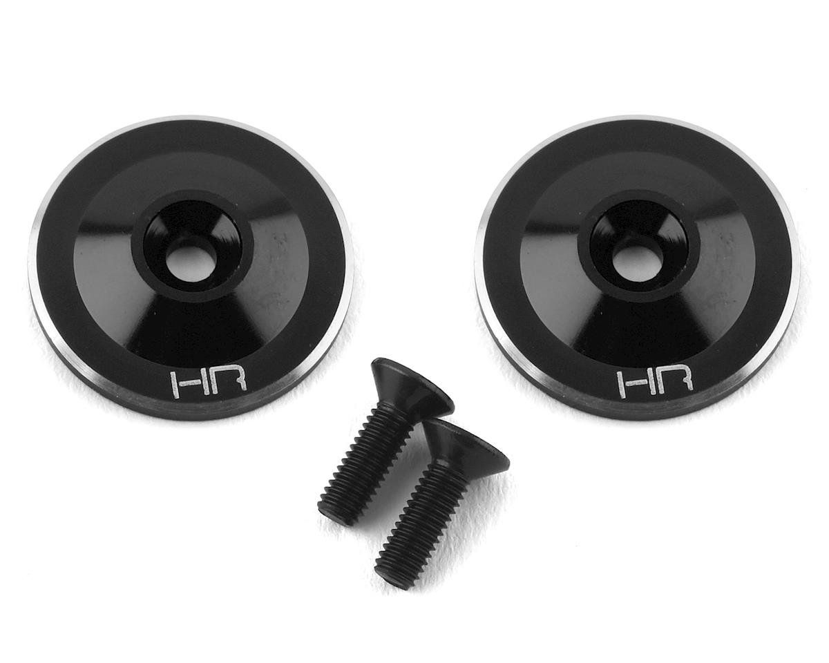 Hot Racing Aluminum Large Wing Buttons (Black) (2) (HRAAON40U01)