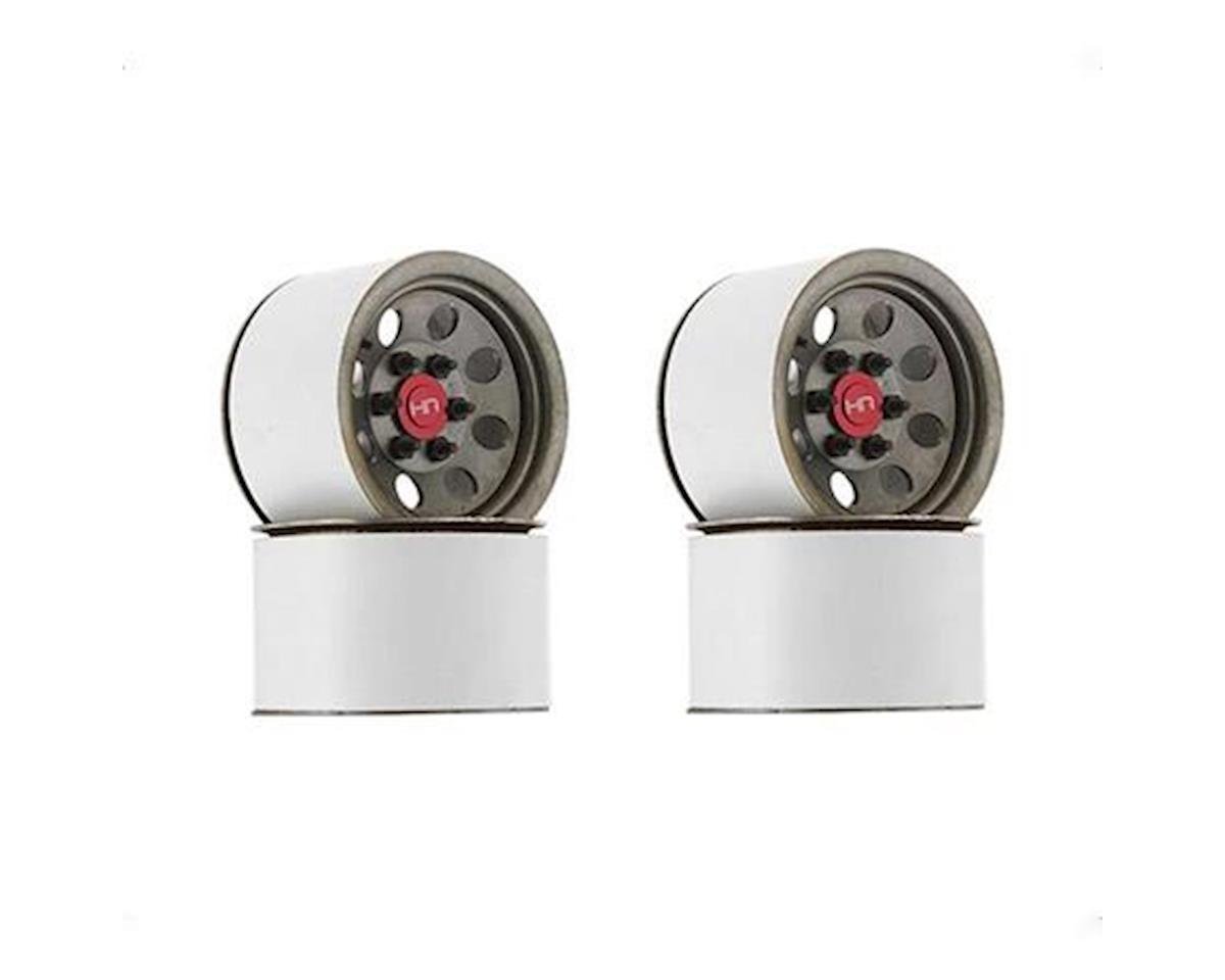 Hot Racing Steel 2.2 Beadlock 6-Lug 8-Hole Crawler Wheels (4) (HRABLW22H18)