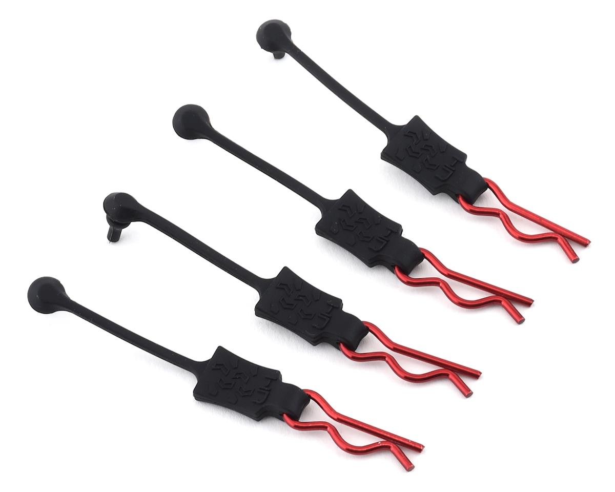 Hot Racing 1/8 Body Clip Retainers (Red) (4) (HRABWP39E02)