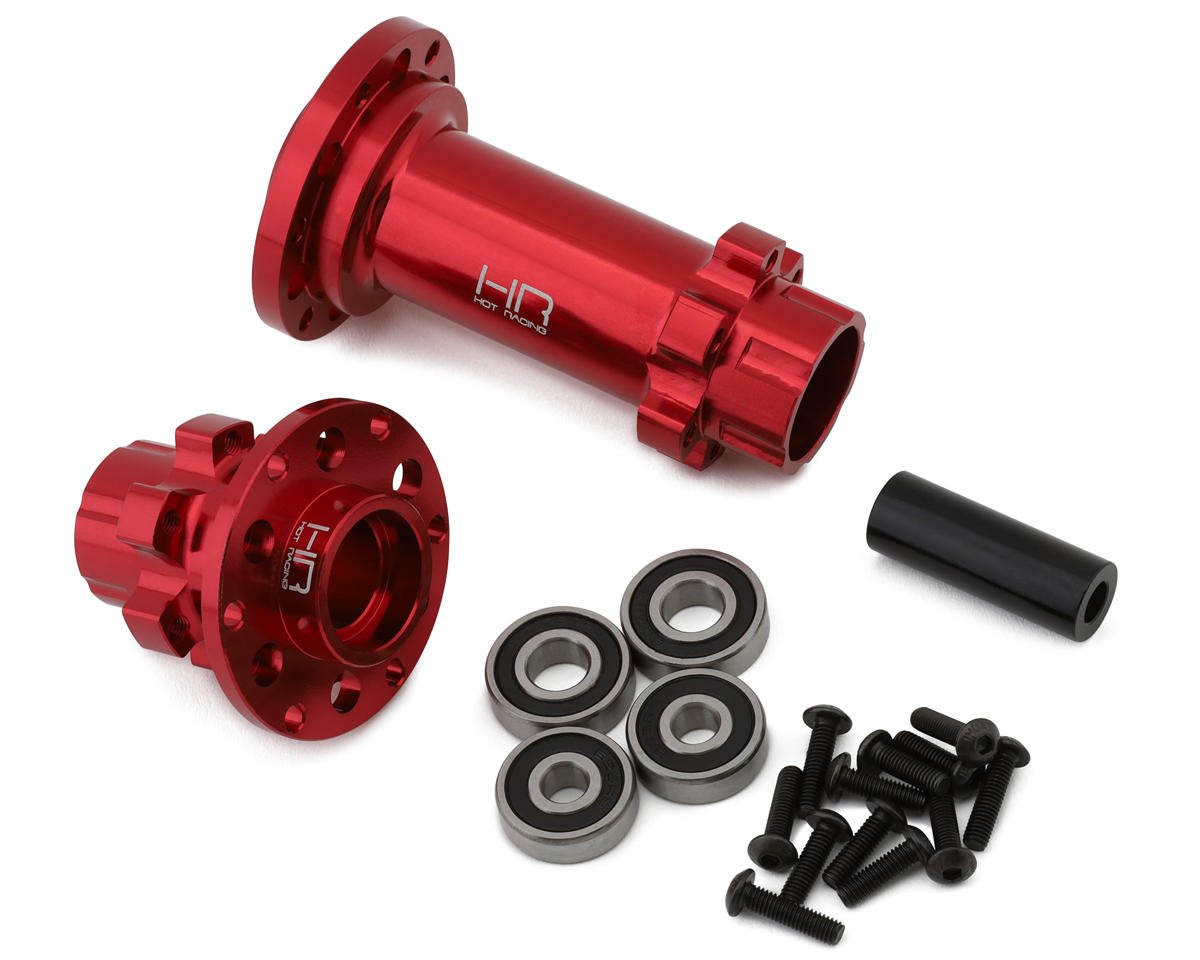 Hot Racing Losi Promoto-MX Front & Rear Aluminum Hub Set (Red) (HRALPC10H02)