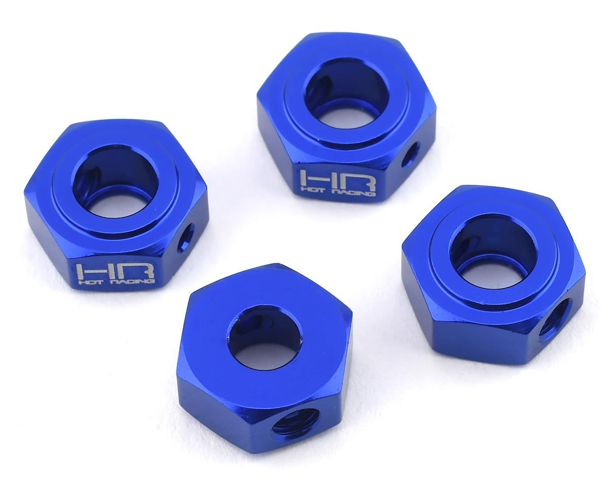 Hot Racing Losi Baja Rey/Rock Rey Aluminum Hex Adapter Set (Blue) (4) (HRALRR1006)