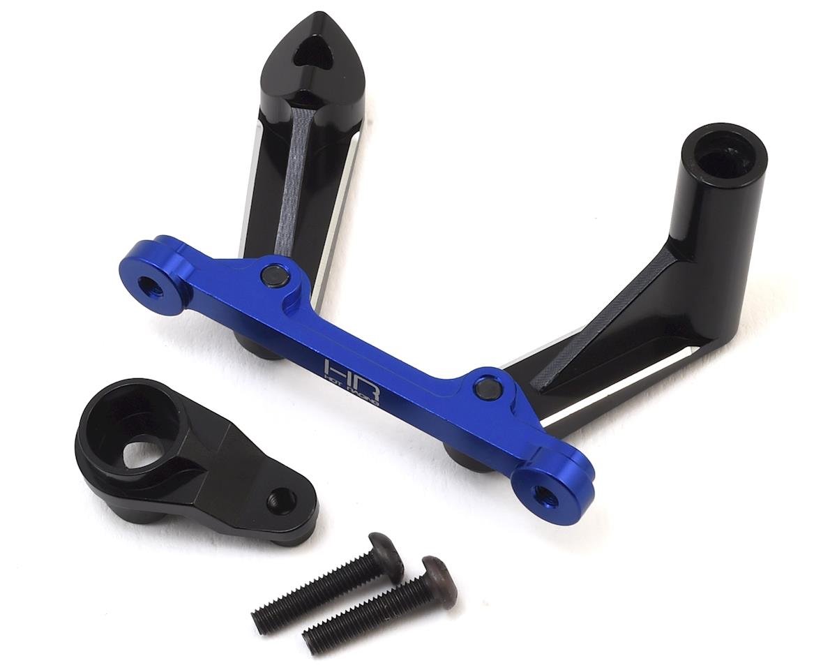 Hot Racing Losi Baja Rey Aluminum Steering Bellcrank Set (Black/Blue) (HRALRR4806)