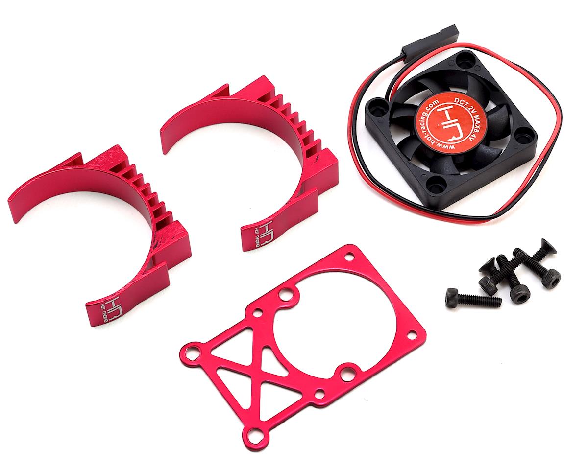 Hot Racing Clip-On Two-Piece Motor Heat Sink w/Fan (Red) (HRAMH550TE02)