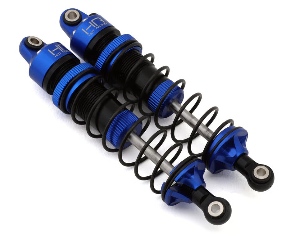 HOT RACING - 87mm Pre-Assembled Aluminum Threaded Shocks for Traxxas® Mini Maxx® (Blue) (2) (HRAMMX87DPX06)