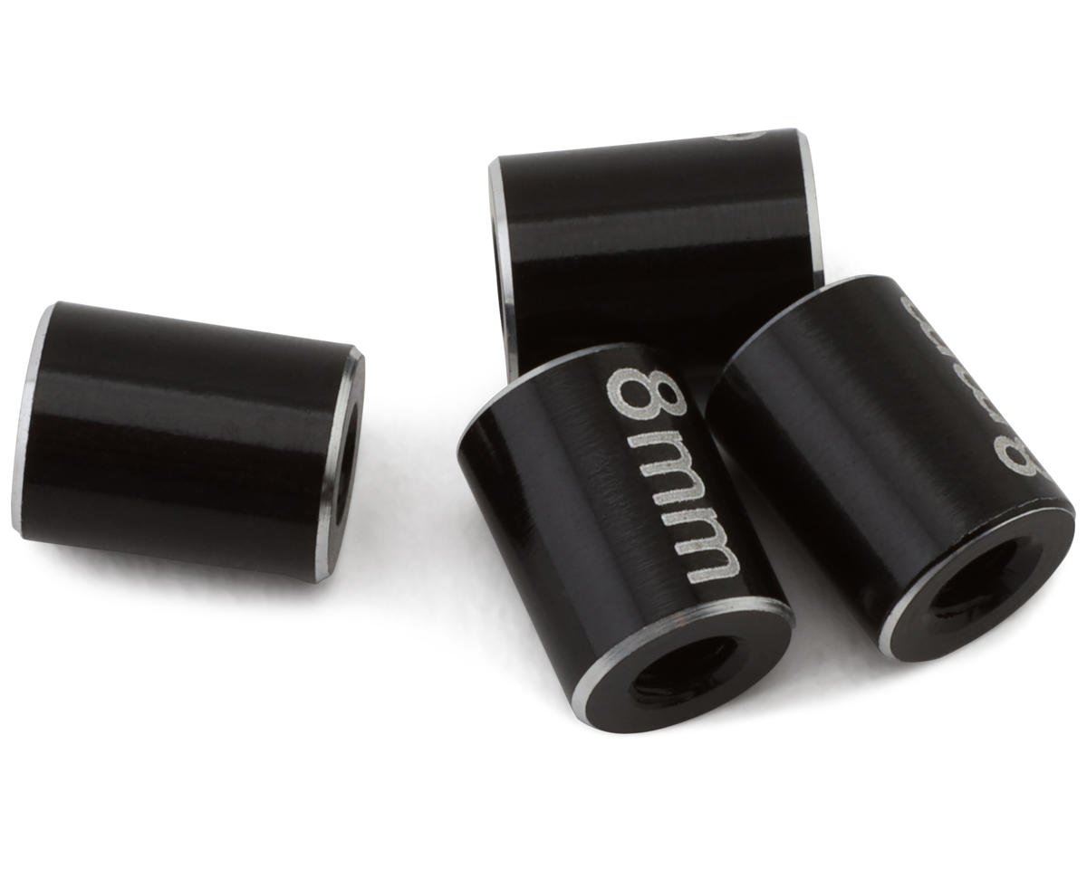 Hot Racing Aluminum Standoff Post Link (Black) (4) (3x6x8mm) (HRARCL60801)