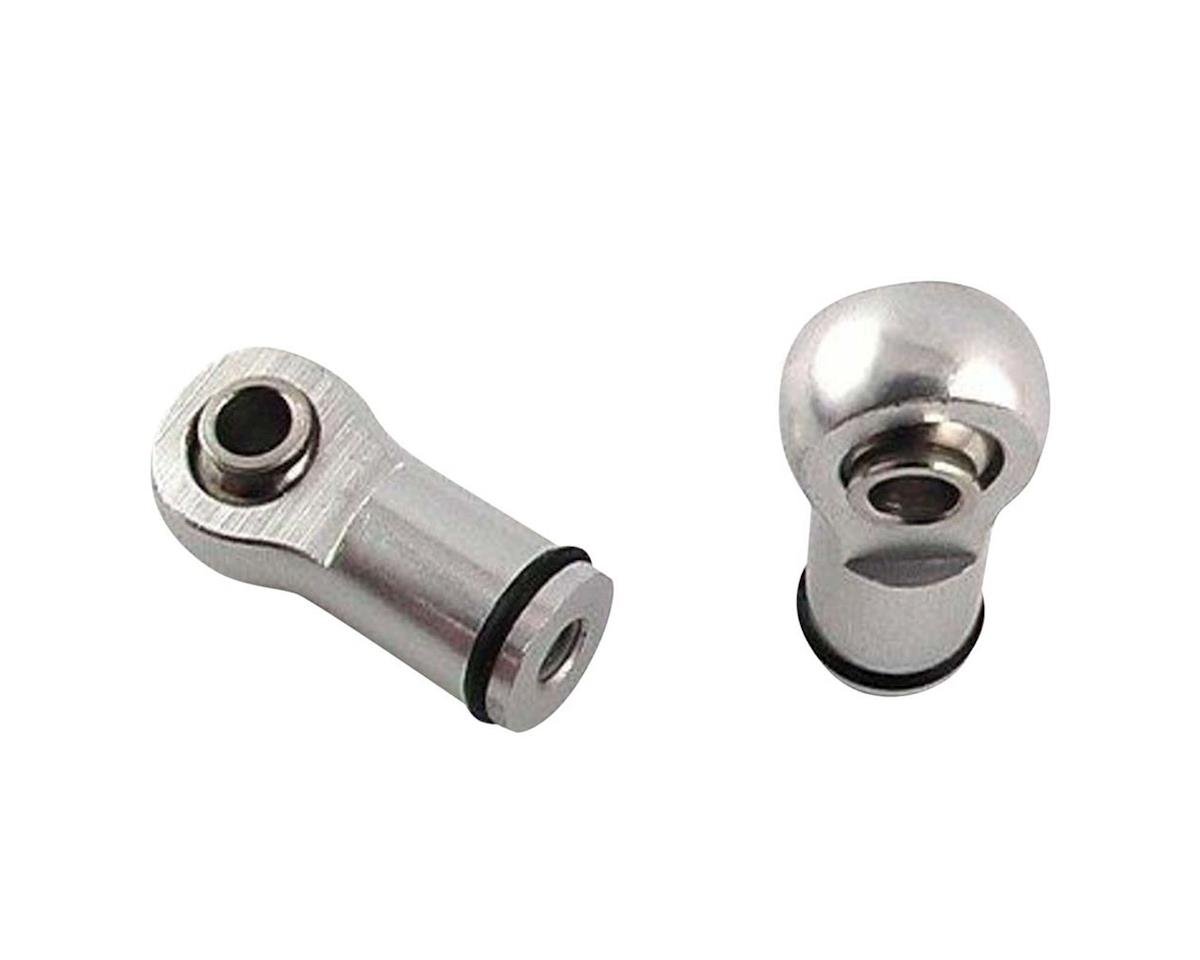 Hot Racing Aluminum Ball Shock Ends for Traxxas Revo (Silver) (HRARVO154M08)