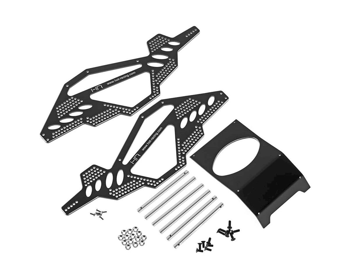 Hot Racing Aluminum Rock Racer Conversion Chassis, Black: Axial AX10 (HRASCP14RR01)