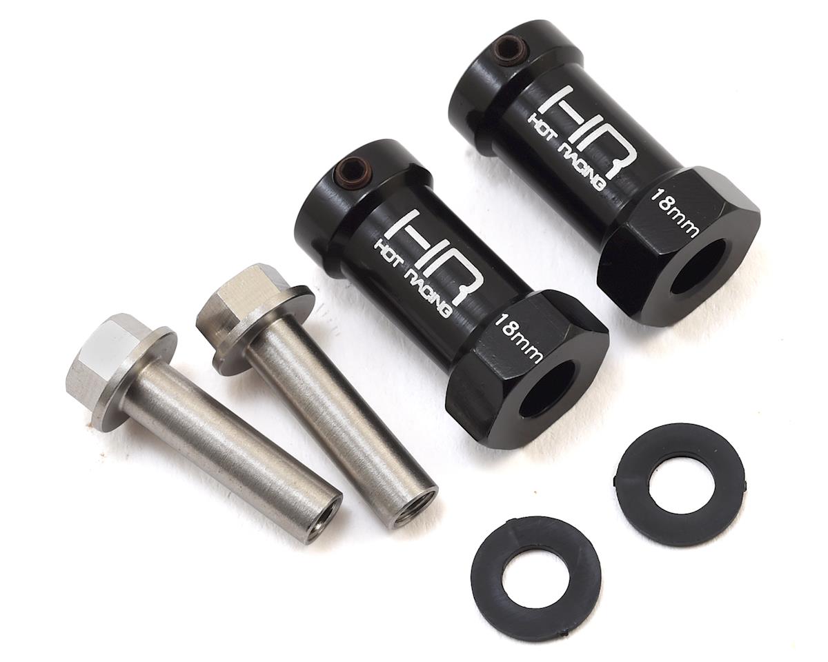 Hot Racing Axial Wheel Hub Extensions w/12mm Hex (Black) (2) (+18mm) (HRASCX10ET01)
