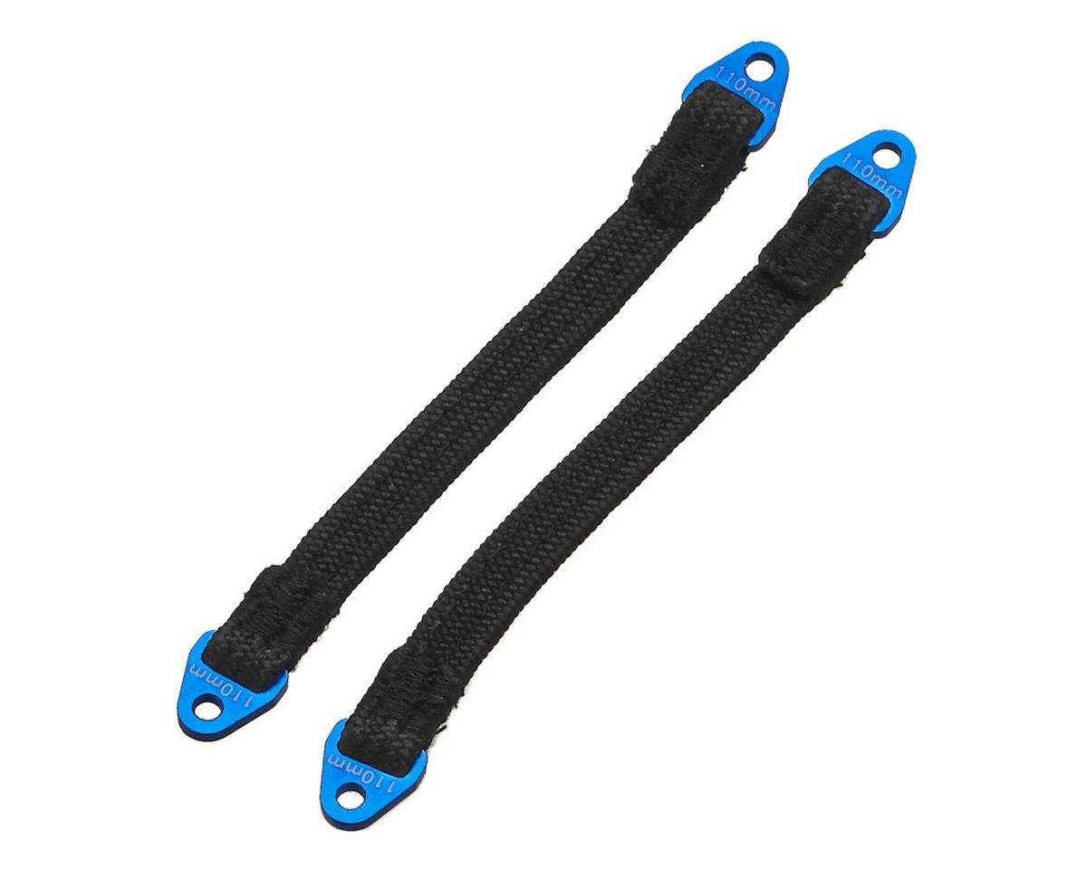 Hot Racing 110mm Suspension Travel Limit Straps (2) (Blue) (HRASLS110T0606)