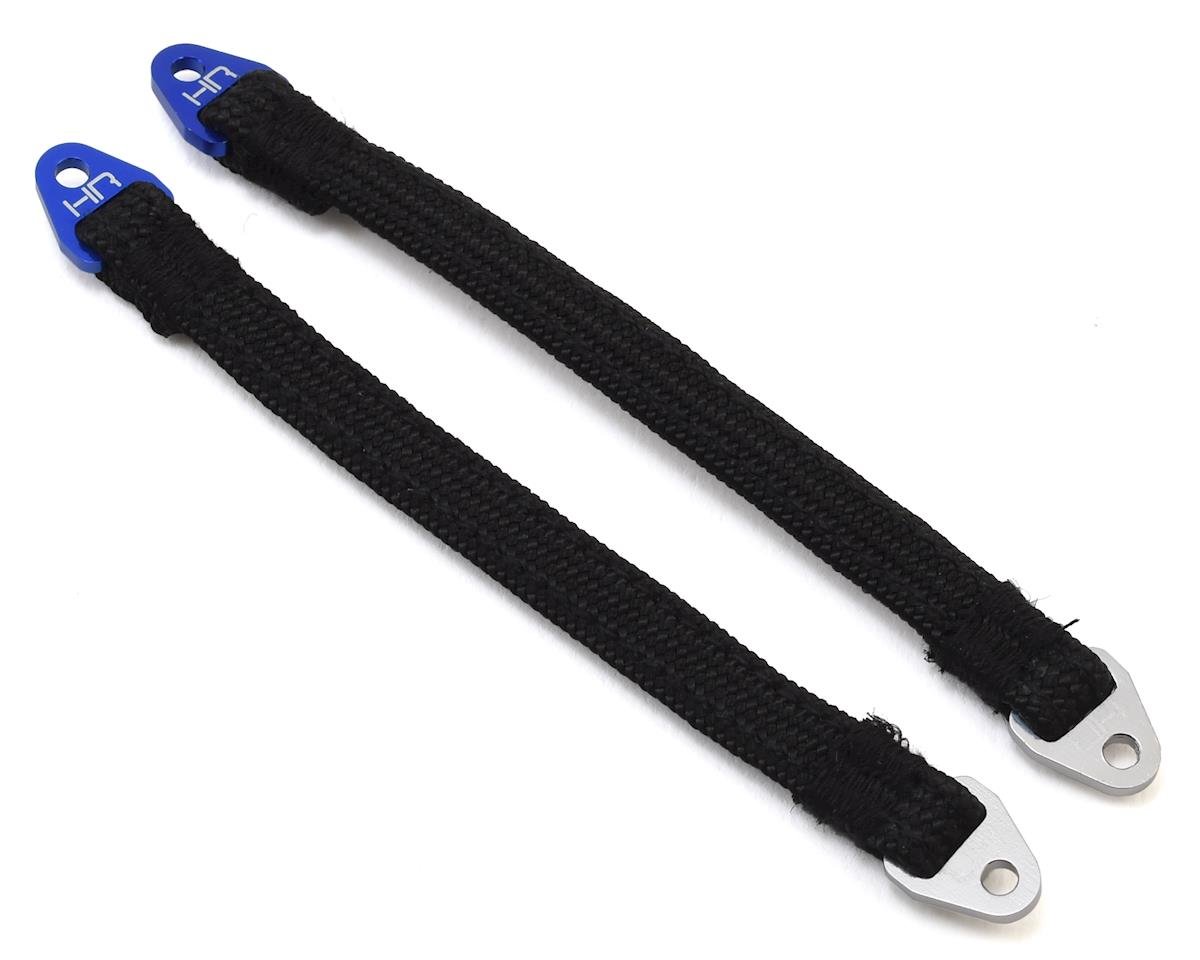 Hot Racing 115mm Suspension Travel Limit Straps (2) (Blue/Silver) (HRASLS115T1806)