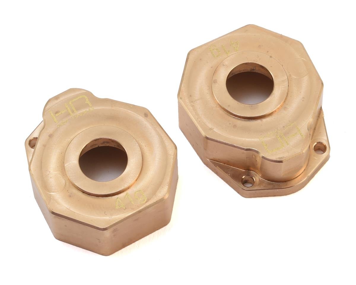 Hot Racing Brass Heavy Metal Knuckle Portal Cover for Traxxas TRX-4 (2) (41g) (HRATRXF21HC)
