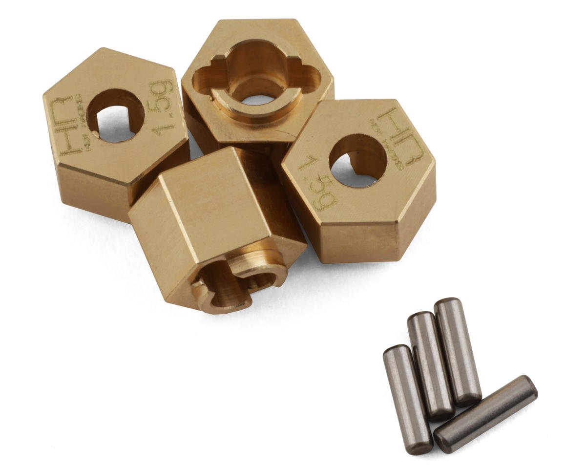 Hot Racing 7mm Brass Wheel Hexes w/Pins for Traxxas TRX-4M (4) (HRATRXM10H15)