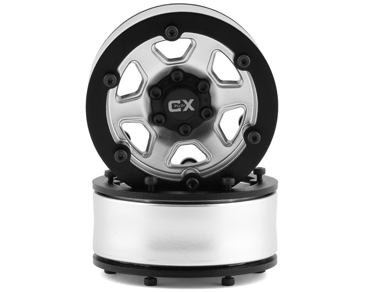Incision KMC KM233 1.9" Plastic Beadlock Wheels (Silver) (2) (INCIRC00255)