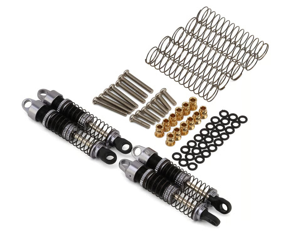 INJORA - Aluminum 53mm Threaded Oil Shocks for Traxxas® TRX-4M® (4) (Grey) (4M-24GL-4)