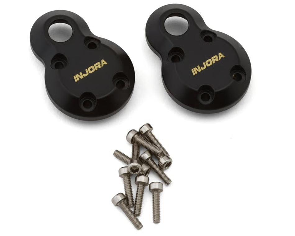 INJORA - Axial SCX24 Planet Axle Brass Differential Covers (Black) (6.1g ea) (2) (Planet Axles Only) (INJSCX24-196)