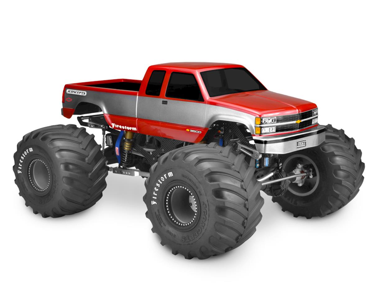 JConcepts 1988 Chevy Silverado Extended Cab Monster Truck Body (Clear) (JCO0339)