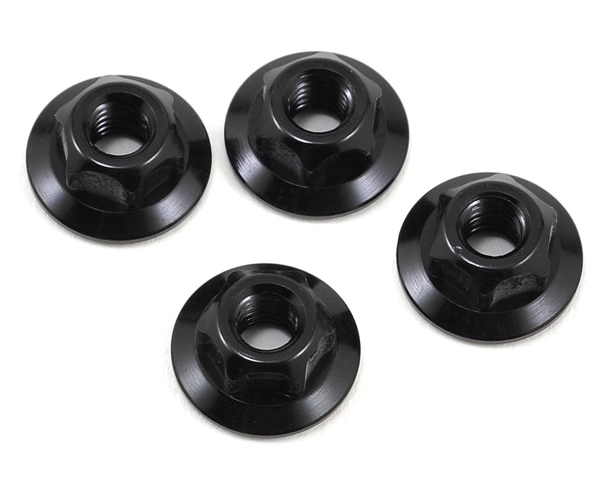 JConcepts 4mm Large Flange Serrated Locking Wheel Nut Set (4) (Black) (JCO2341-2)