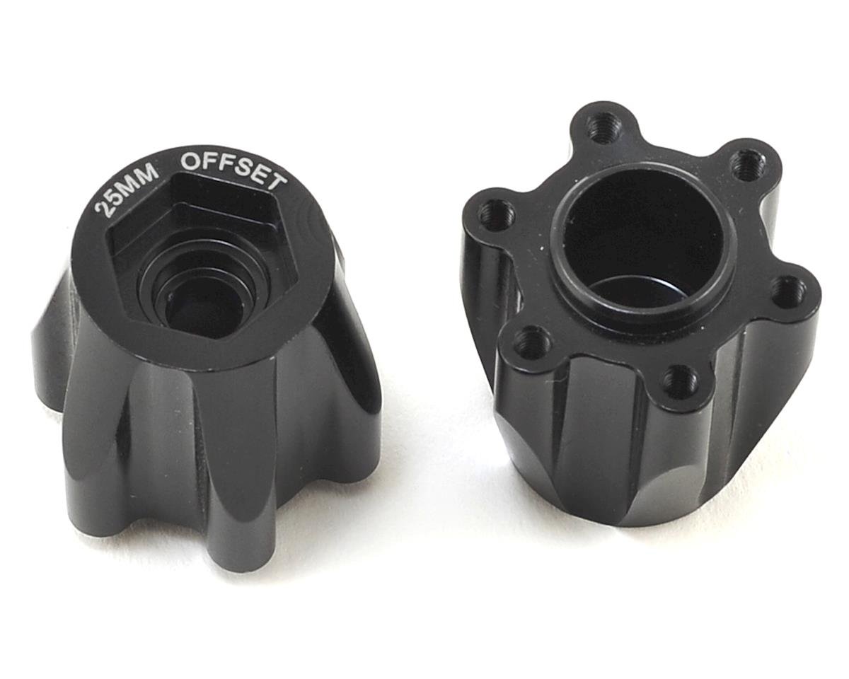 JConcepts Tribute 12mm Aluminum Hex Adaptor (Black) (2) (25mm Offset) (JCO2401)